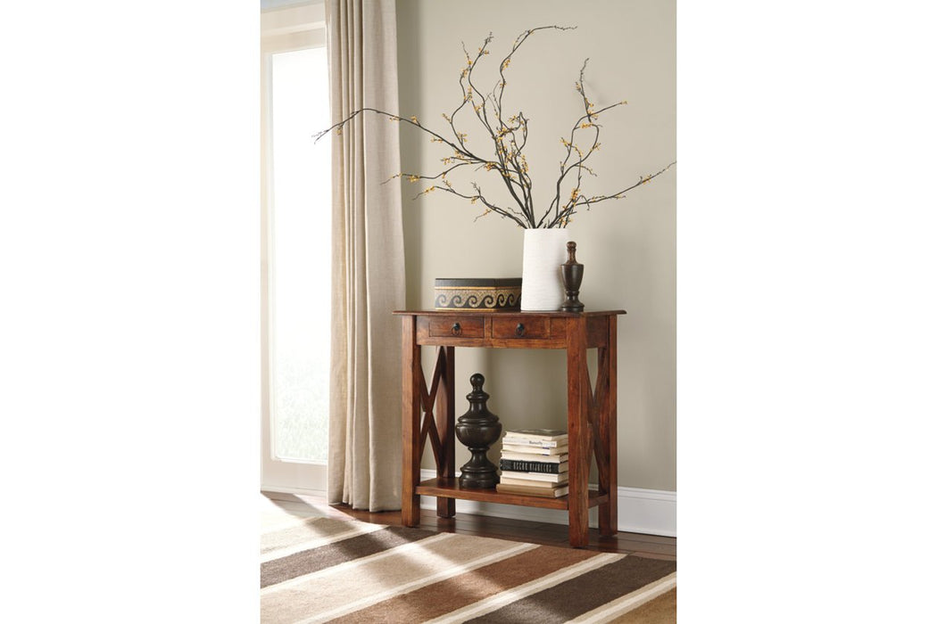 Abbonto Warm Brown Sofa/Console Table - Lara Furniture