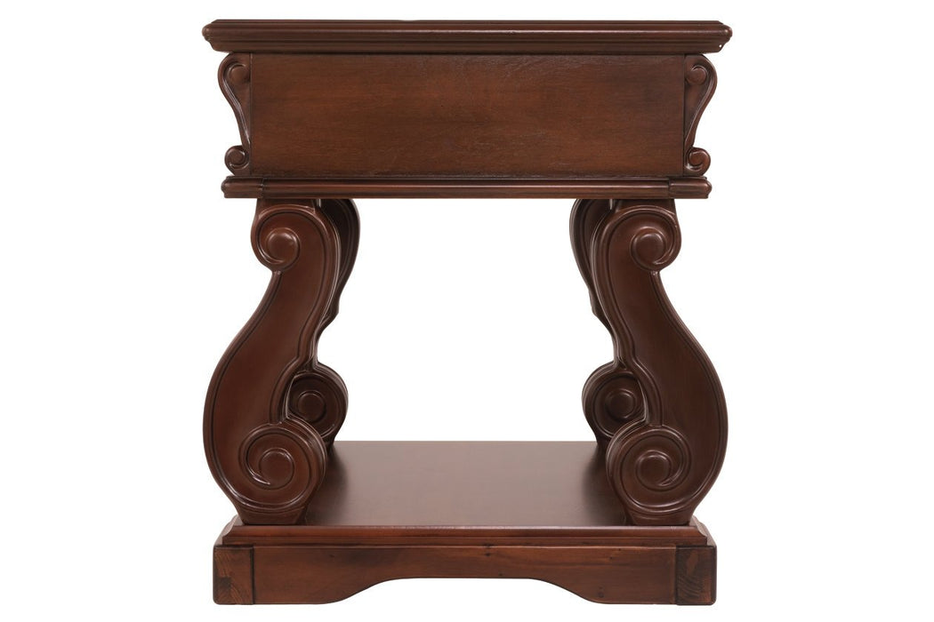 Alymere Rustic Brown End Table - Lara Furniture