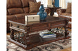 Alymere Rustic Brown Coffee Table with Lift Top - Lara Furniture