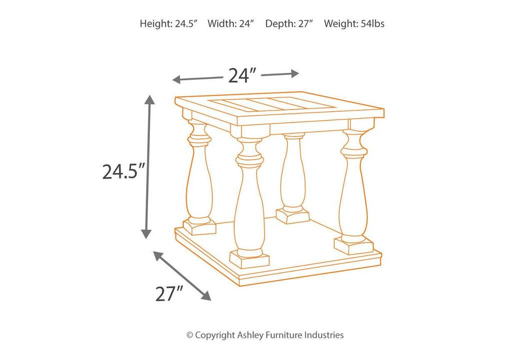 Mallacar Black End Table - Lara Furniture