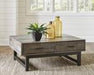 Mondoro Grayish Brown Coffee Table with Lift Top - Lara Furniture