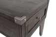 Todoe Dark Gray End Table with USB Ports & Outlets - Lara Furniture