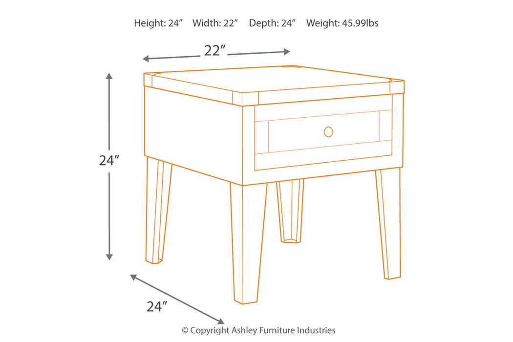 Chazney Rustic Brown End Table - Lara Furniture