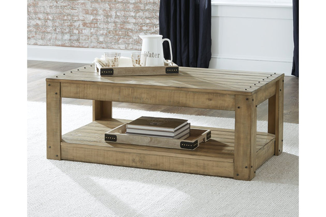 Lindalon Light Brown Coffee Table - Lara Furniture