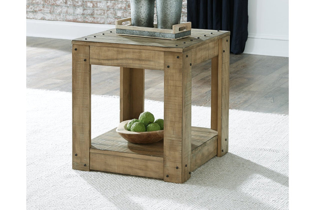 Lindalon Light Brown End Table - Lara Furniture