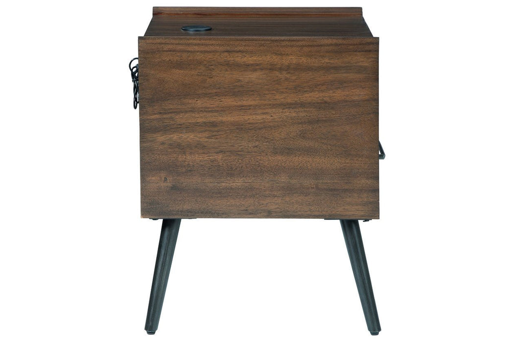 Calmoni Brown End Table - Lara Furniture