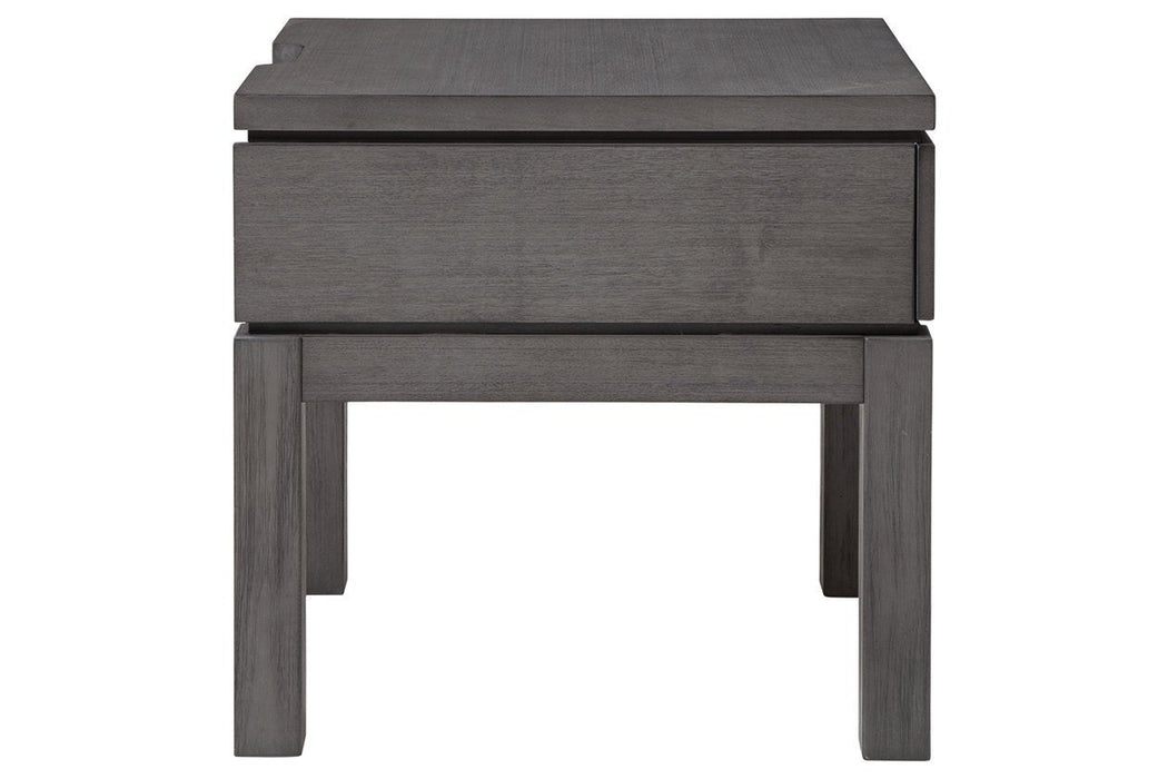 Caitbrook Gray End Table - Lara Furniture