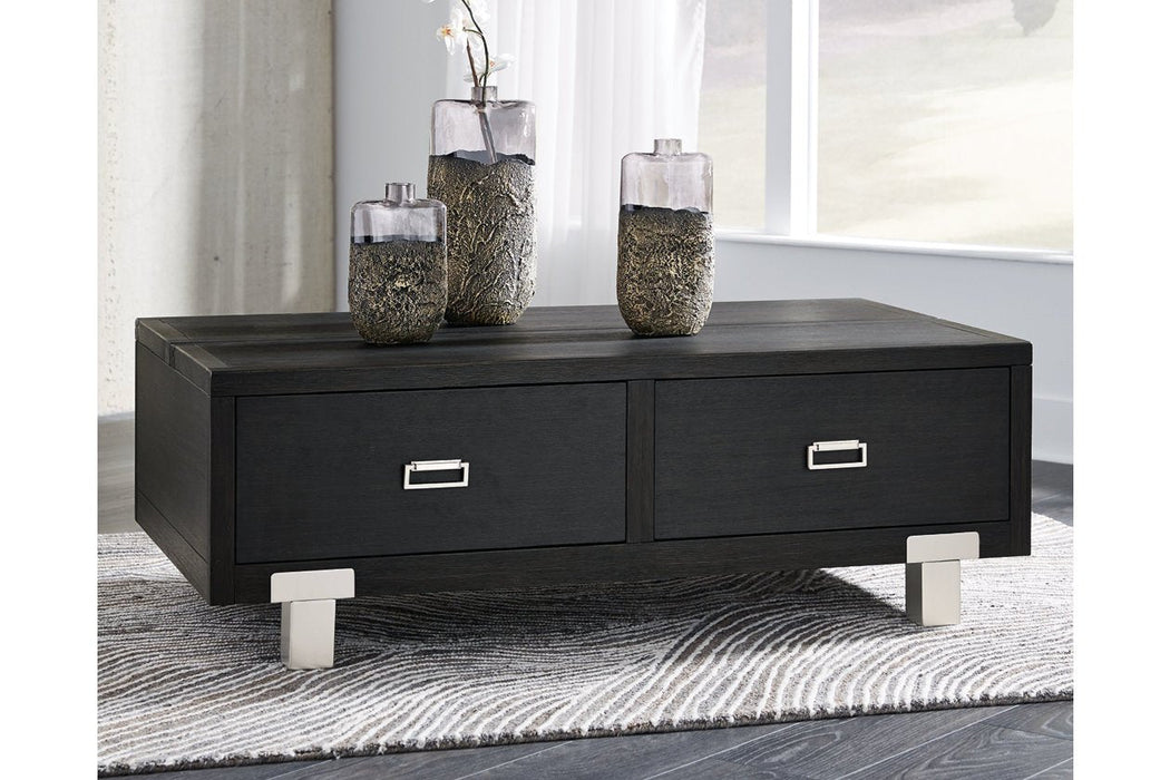 Chisago Black Lift-Top Coffee Table - Lara Furniture