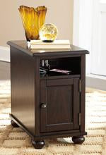 Barilanni Dark Brown Chairside End Table with USB Ports & Outlets - Lara Furniture