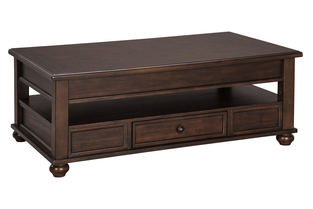 Barilanni Dark Brown Coffee Table with Lift Top - Lara Furniture