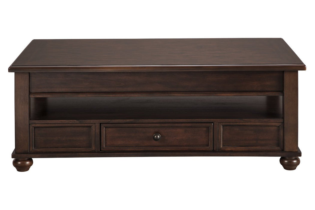 Barilanni Dark Brown Coffee Table with Lift Top - Lara Furniture