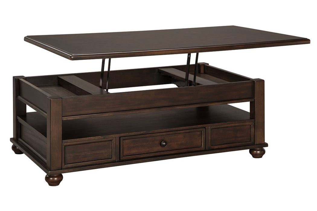 Barilanni Dark Brown Coffee Table with Lift Top - Lara Furniture