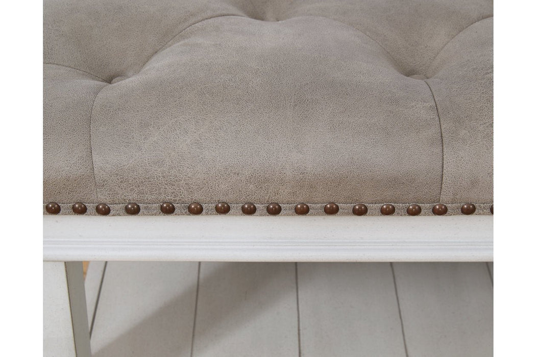 Kanwyn Whitewash Upholstered Ottoman Coffee Table - Lara Furniture