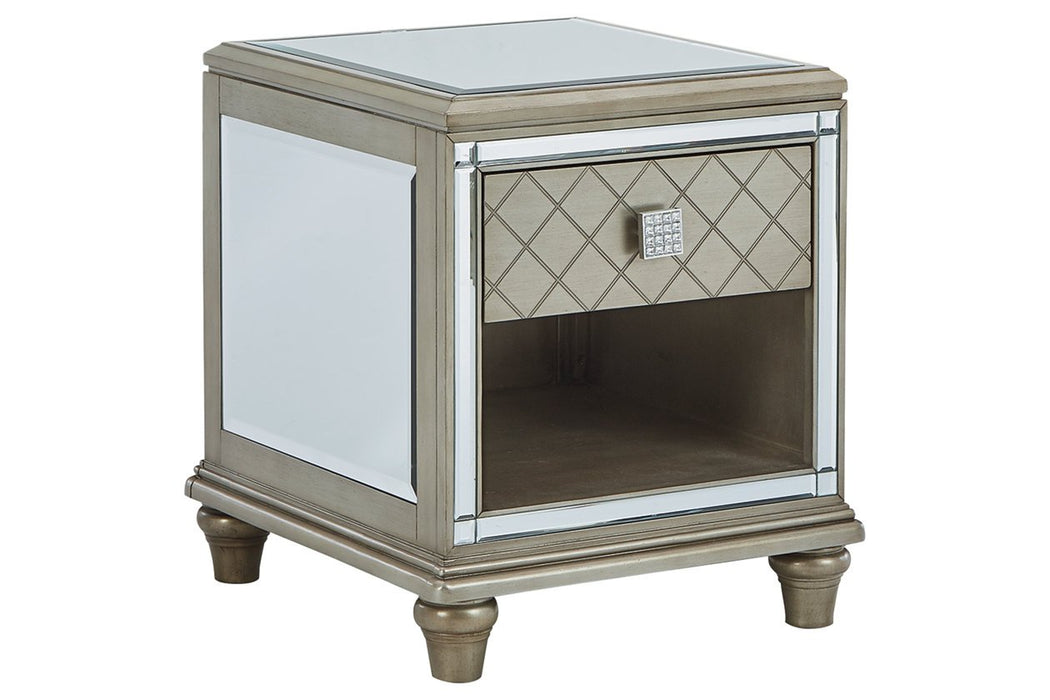 Chevanna Platinum End Table - Lara Furniture