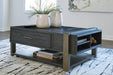 Forleeza Dark Gray Lift-Top Coffee Table - Lara Furniture