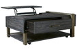 Forleeza Dark Gray Lift-Top Coffee Table - Lara Furniture