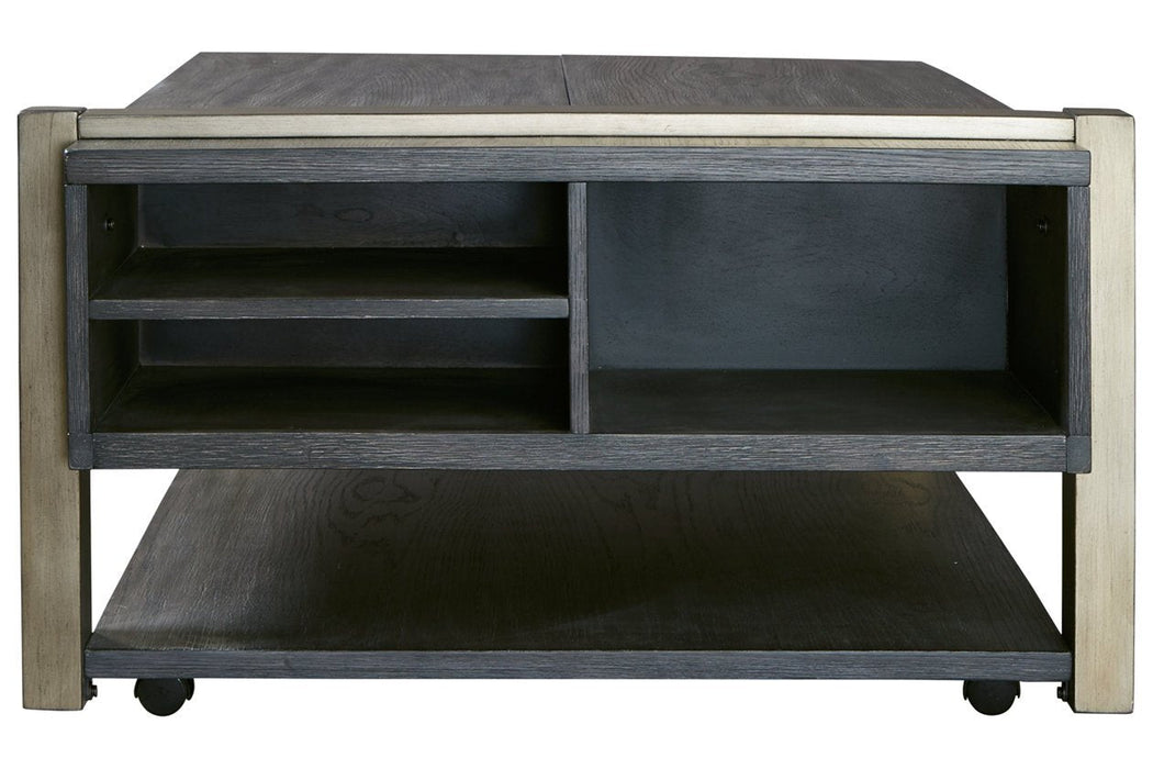 Forleeza Dark Gray Lift-Top Coffee Table - Lara Furniture