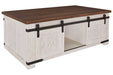 Wystfield White/Brown Coffee Table - Lara Furniture