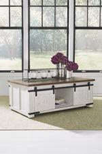 Wystfield White/Brown Coffee Table - Lara Furniture