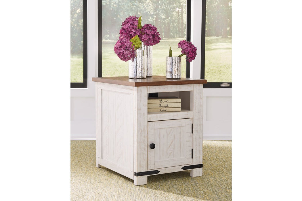 Wystfield White/Brown End Table - Lara Furniture