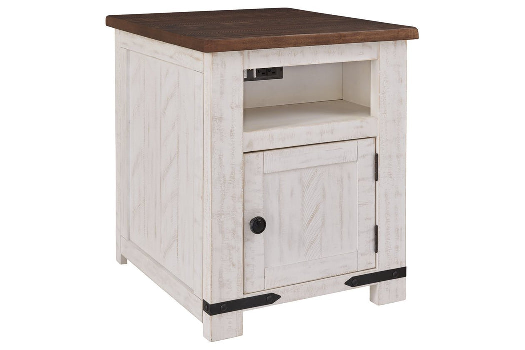 Wystfield White/Brown End Table - Lara Furniture