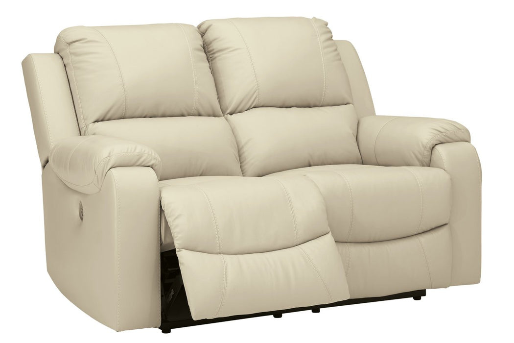 Rackingburg Cream Power Reclining Loveseat - Lara Furniture