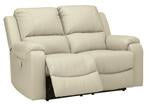 Rackingburg Cream Power Reclining Loveseat - Lara Furniture