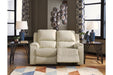 Rackingburg Cream Power Reclining Loveseat - Lara Furniture