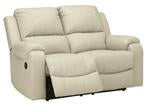 Rackingburg Cream Reclining Loveseat - Lara Furniture