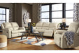 Rackingburg Cream Power Reclining Sofa - Lara Furniture