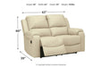 Rackingburg Cream Reclining Loveseat - Lara Furniture