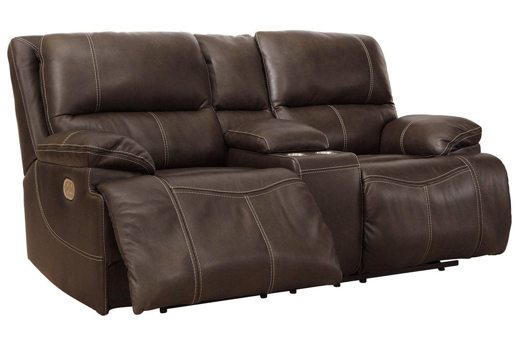 Ricmen Walnut Power Reclining Loveseat - Lara Furniture