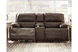 Ricmen Walnut Power Reclining Loveseat - Lara Furniture