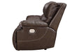 Ricmen Walnut Power Reclining Loveseat - Lara Furniture