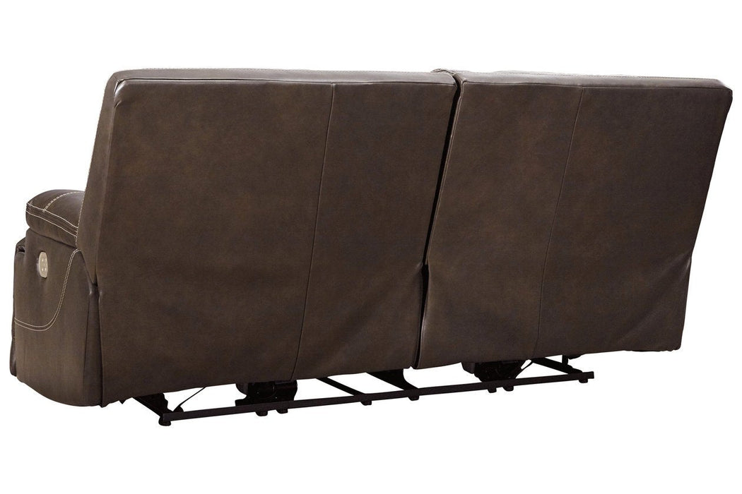 Ricmen Walnut Power Reclining Sofa - Lara Furniture