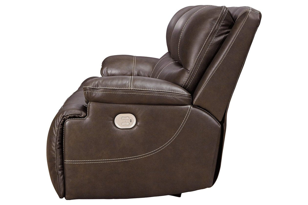 Ricmen Walnut Power Reclining Sofa - Lara Furniture