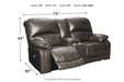 Hallstrung Gray Power Reclining Loveseat with Console - Lara Furniture