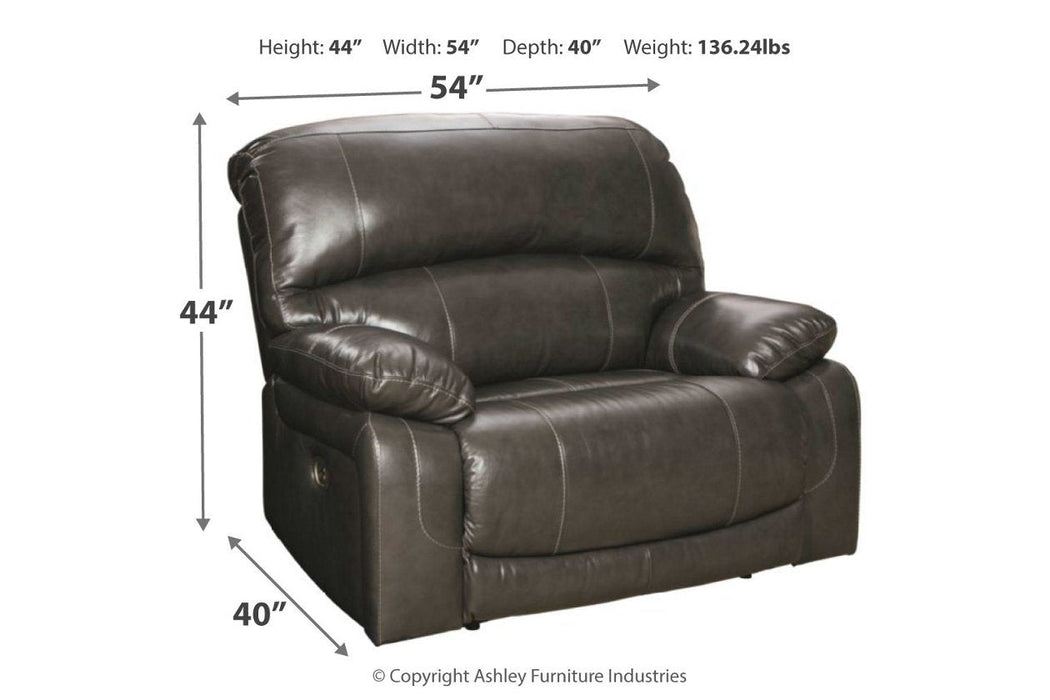 Hallstrung Gray Oversized Power Recliner - Lara Furniture