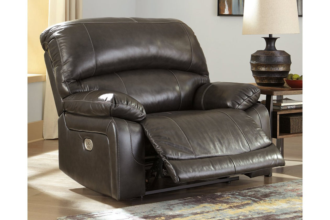 Hallstrung Gray Oversized Power Recliner - Lara Furniture