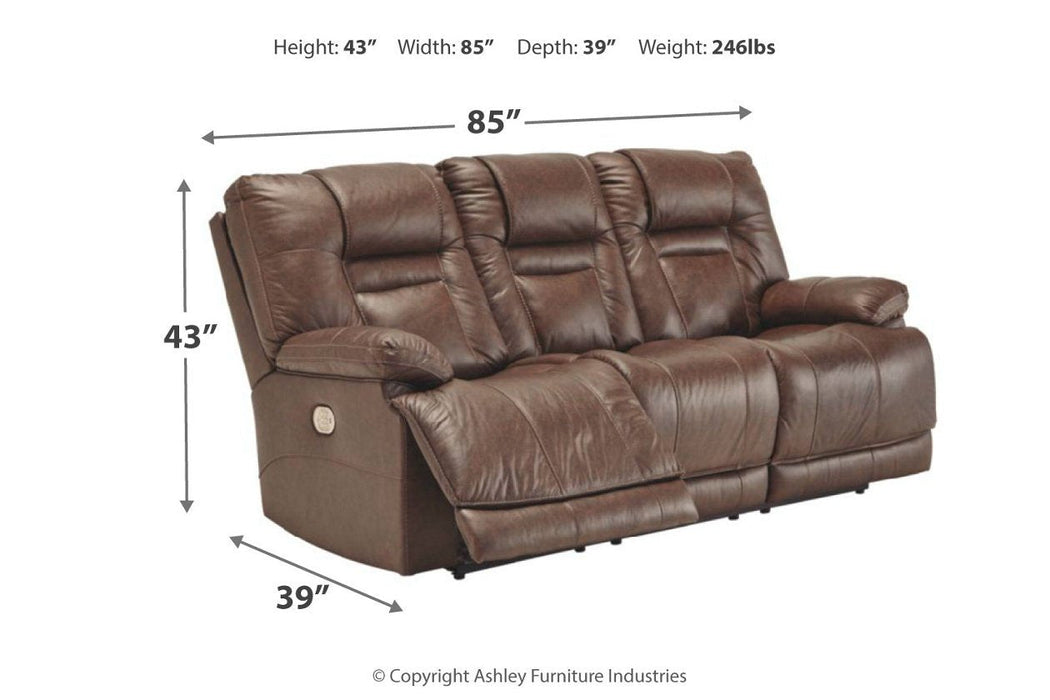 Wurstrow Umber Power Reclining Sofa - Lara Furniture