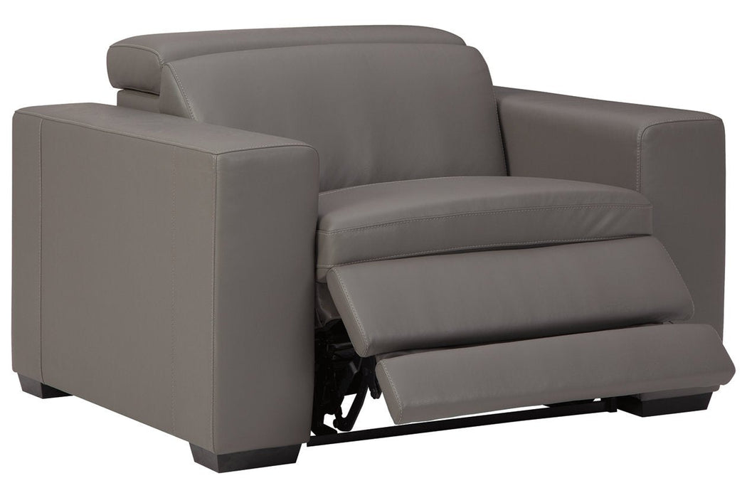 Texline Gray Power Recliner - Lara Furniture