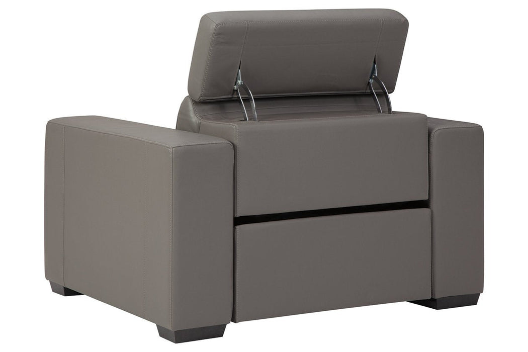 Texline Gray Power Recliner - Lara Furniture