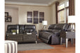 McCaskill Gray Power Reclining Loveseat with Console - Lara Furniture