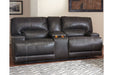 McCaskill Gray Power Reclining Loveseat with Console - Lara Furniture