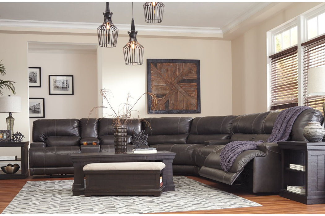 McCaskill Gray Reclining Sofa - Lara Furniture