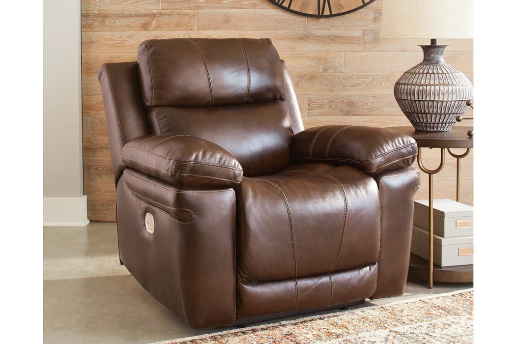 Edmar Chocolate Power Recliner - Lara Furniture