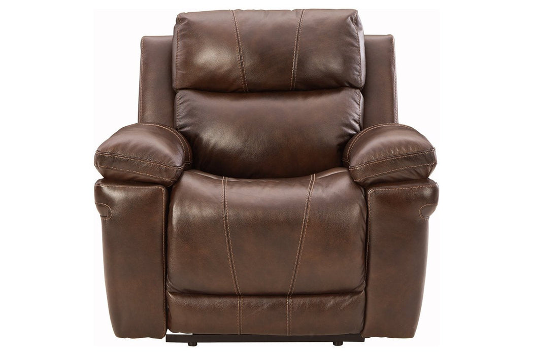 Edmar Chocolate Power Recliner - Lara Furniture