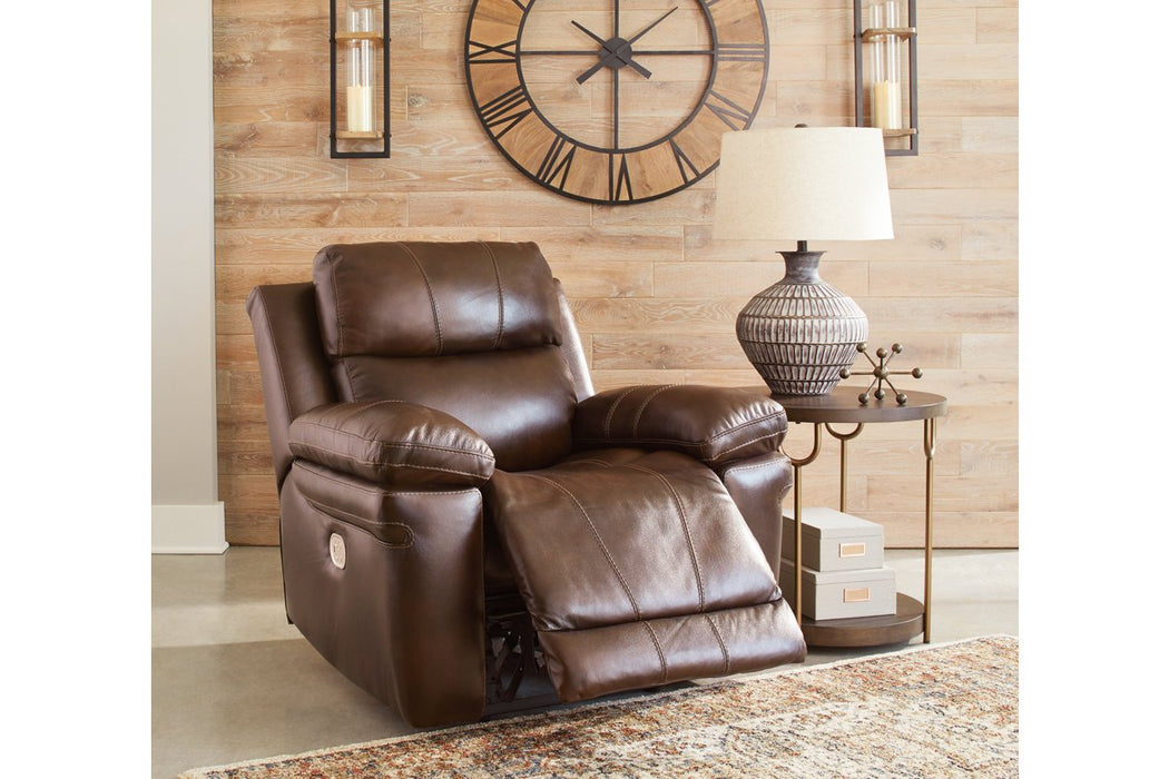 Edmar Chocolate Power Recliner - Lara Furniture