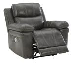 Edmar Charcoal Power Recliner - Lara Furniture