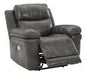 Edmar Charcoal Power Recliner - Lara Furniture